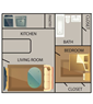 1 Bed - 1 Bath