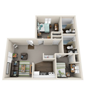 2 BEDROOM 2 BATH LARGE